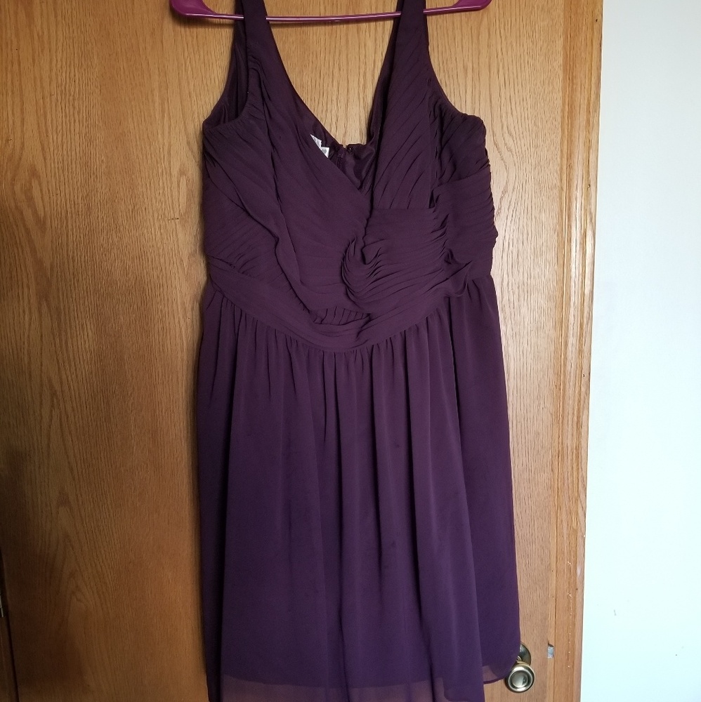 Short Plum Bridesmaids Dress